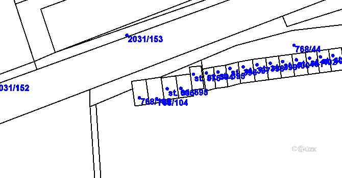 Parcela st. 768/87 v KÚ Merklín u Přeštic, Katastrální mapa