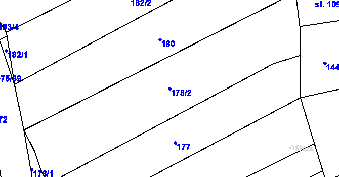 Parcela st. 178/2 v KÚ Merklín u Přeštic, Katastrální mapa