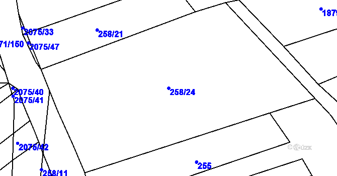Parcela st. 258/24 v KÚ Merklín u Přeštic, Katastrální mapa