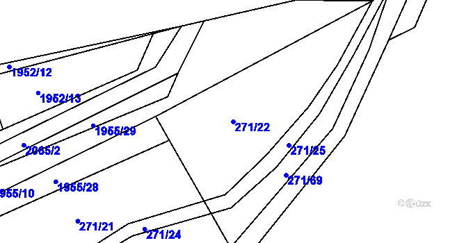 Parcela st. 271/22 v KÚ Merklín u Přeštic, Katastrální mapa