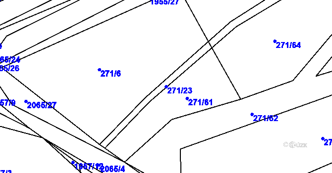 Parcela st. 271/23 v KÚ Merklín u Přeštic, Katastrální mapa