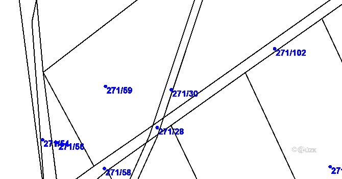 Parcela st. 271/30 v KÚ Merklín u Přeštic, Katastrální mapa