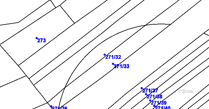 Parcela st. 271/32 v KÚ Merklín u Přeštic, Katastrální mapa