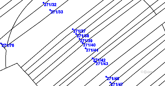 Parcela st. 271/40 v KÚ Merklín u Přeštic, Katastrální mapa