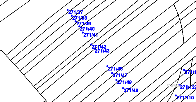 Parcela st. 271/44 v KÚ Merklín u Přeštic, Katastrální mapa