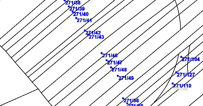 Parcela st. 271/46 v KÚ Merklín u Přeštic, Katastrální mapa
