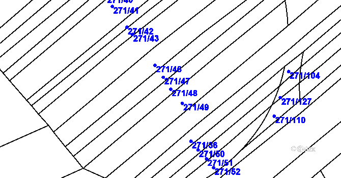Parcela st. 271/48 v KÚ Merklín u Přeštic, Katastrální mapa