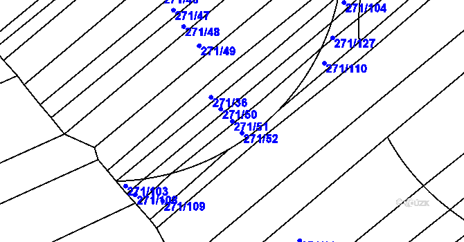 Parcela st. 271/51 v KÚ Merklín u Přeštic, Katastrální mapa