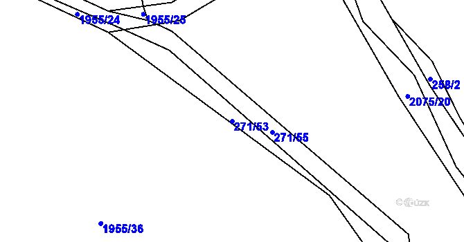 Parcela st. 271/53 v KÚ Merklín u Přeštic, Katastrální mapa