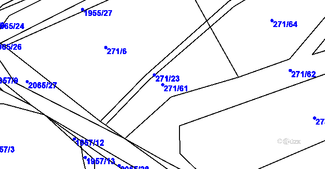 Parcela st. 271/61 v KÚ Merklín u Přeštic, Katastrální mapa