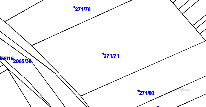 Parcela st. 271/71 v KÚ Merklín u Přeštic, Katastrální mapa