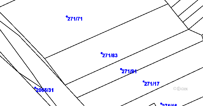 Parcela st. 271/83 v KÚ Merklín u Přeštic, Katastrální mapa