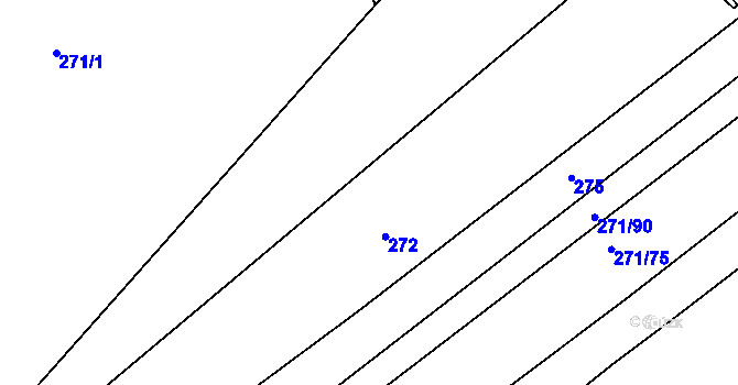 Parcela st. 271/114 v KÚ Merklín u Přeštic, Katastrální mapa