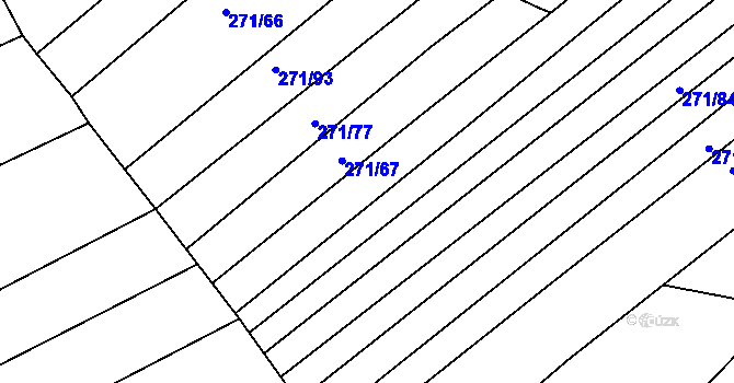 Parcela st. 271/128 v KÚ Merklín u Přeštic, Katastrální mapa