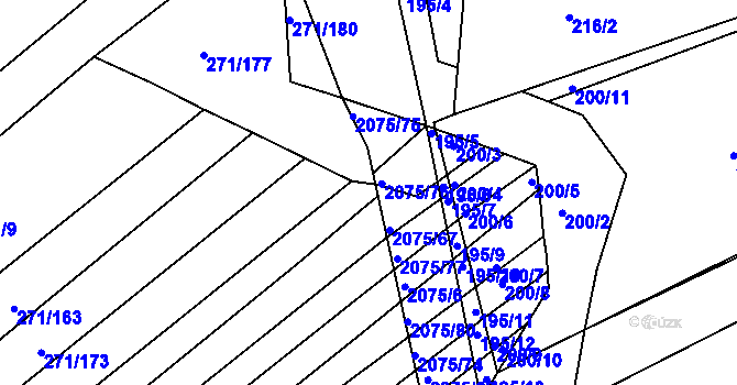 Parcela st. 271/129 v KÚ Merklín u Přeštic, Katastrální mapa