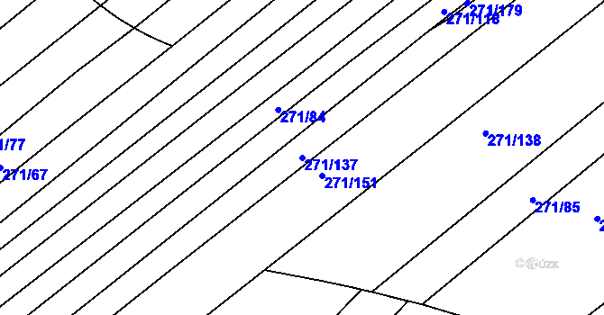 Parcela st. 271/137 v KÚ Merklín u Přeštic, Katastrální mapa