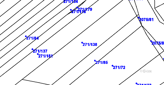 Parcela st. 271/138 v KÚ Merklín u Přeštic, Katastrální mapa