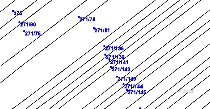 Parcela st. 271/139 v KÚ Merklín u Přeštic, Katastrální mapa