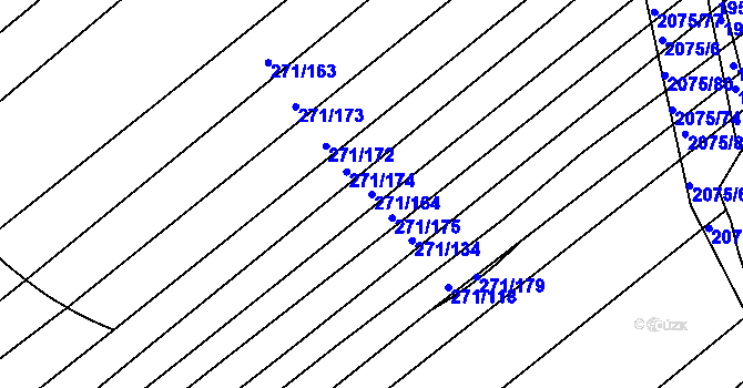 Parcela st. 271/164 v KÚ Merklín u Přeštic, Katastrální mapa