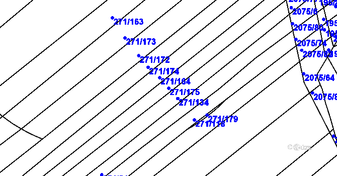 Parcela st. 271/175 v KÚ Merklín u Přeštic, Katastrální mapa