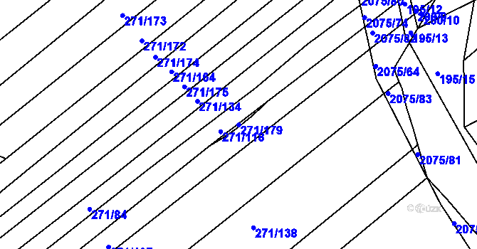 Parcela st. 271/179 v KÚ Merklín u Přeštic, Katastrální mapa