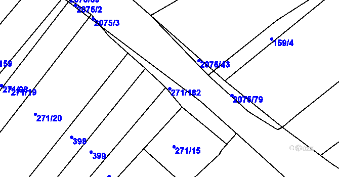 Parcela st. 271/182 v KÚ Merklín u Přeštic, Katastrální mapa