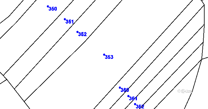 Parcela st. 353 v KÚ Merklín u Přeštic, Katastrální mapa