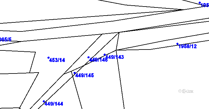 Parcela st. 449/143 v KÚ Merklín u Přeštic, Katastrální mapa