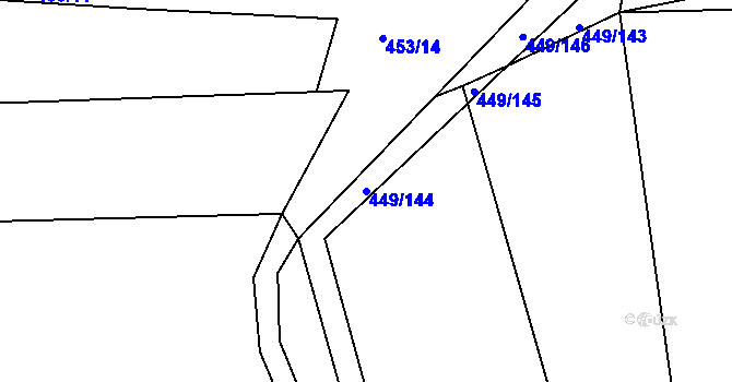 Parcela st. 449/144 v KÚ Merklín u Přeštic, Katastrální mapa