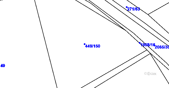 Parcela st. 449/150 v KÚ Merklín u Přeštic, Katastrální mapa
