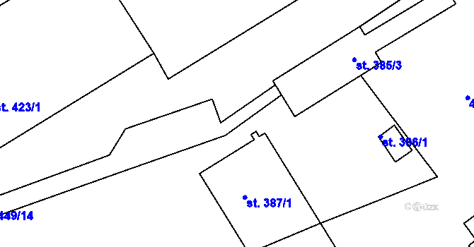Parcela st. 449/160 v KÚ Merklín u Přeštic, Katastrální mapa