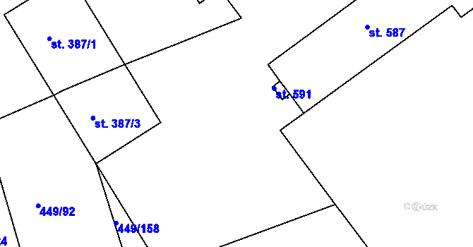 Parcela st. 449/163 v KÚ Merklín u Přeštic, Katastrální mapa