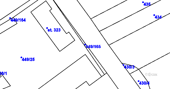 Parcela st. 449/165 v KÚ Merklín u Přeštic, Katastrální mapa