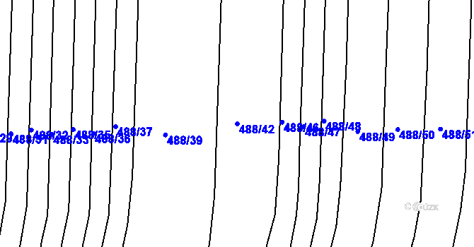 Parcela st. 488/42 v KÚ Merklín u Přeštic, Katastrální mapa