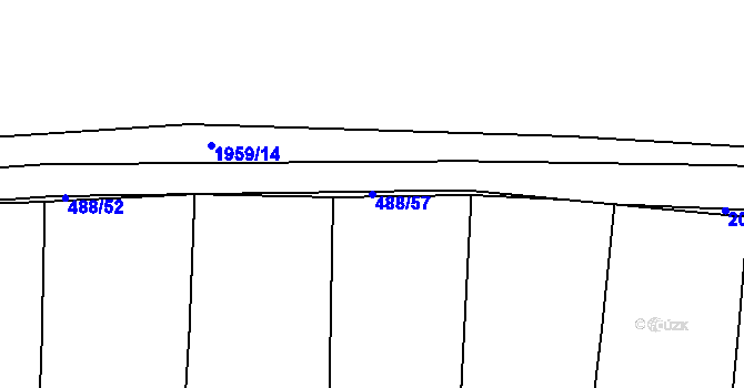 Parcela st. 488/57 v KÚ Merklín u Přeštic, Katastrální mapa
