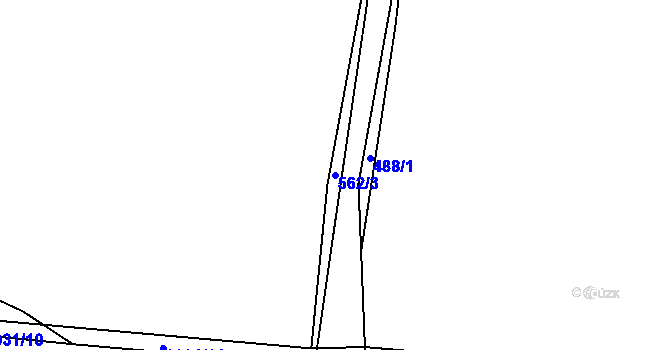 Parcela st. 562/3 v KÚ Merklín u Přeštic, Katastrální mapa