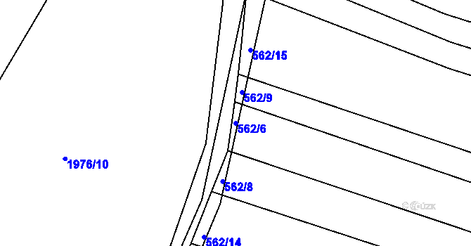 Parcela st. 562/6 v KÚ Merklín u Přeštic, Katastrální mapa