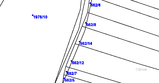 Parcela st. 562/14 v KÚ Merklín u Přeštic, Katastrální mapa