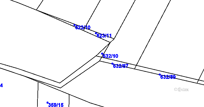 Parcela st. 632/10 v KÚ Merklín u Přeštic, Katastrální mapa