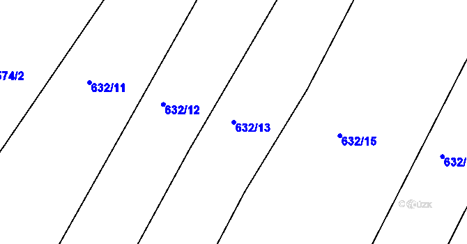 Parcela st. 632/13 v KÚ Merklín u Přeštic, Katastrální mapa