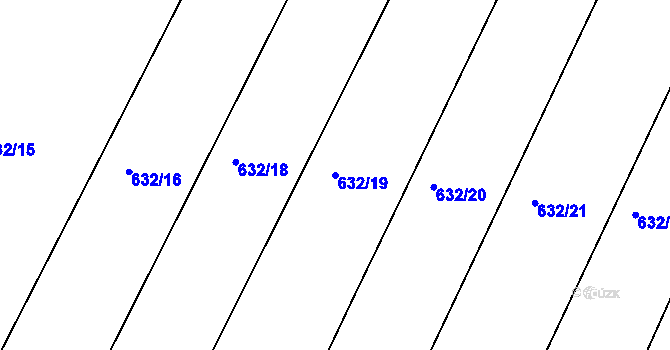 Parcela st. 632/19 v KÚ Merklín u Přeštic, Katastrální mapa