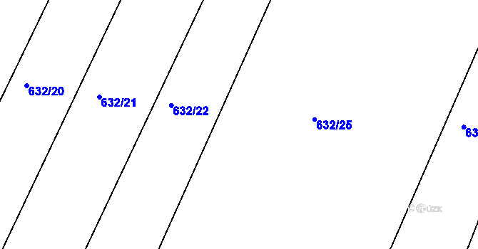 Parcela st. 632/23 v KÚ Merklín u Přeštic, Katastrální mapa