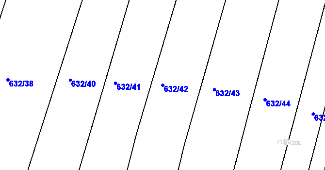 Parcela st. 632/42 v KÚ Merklín u Přeštic, Katastrální mapa