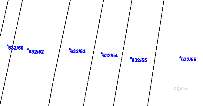 Parcela st. 632/54 v KÚ Merklín u Přeštic, Katastrální mapa