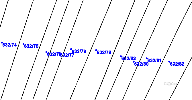 Parcela st. 632/79 v KÚ Merklín u Přeštic, Katastrální mapa
