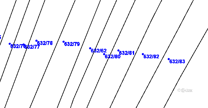 Parcela st. 632/80 v KÚ Merklín u Přeštic, Katastrální mapa