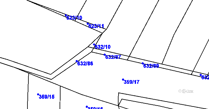 Parcela st. 632/87 v KÚ Merklín u Přeštic, Katastrální mapa