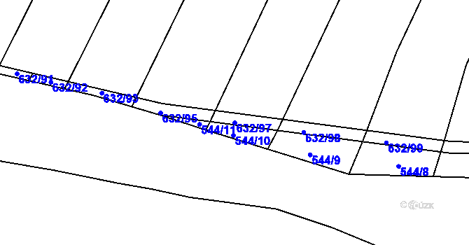 Parcela st. 632/97 v KÚ Merklín u Přeštic, Katastrální mapa