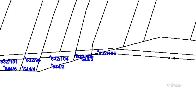 Parcela st. 632/106 v KÚ Merklín u Přeštic, Katastrální mapa