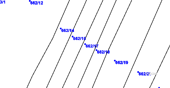 Parcela st. 662/17 v KÚ Merklín u Přeštic, Katastrální mapa